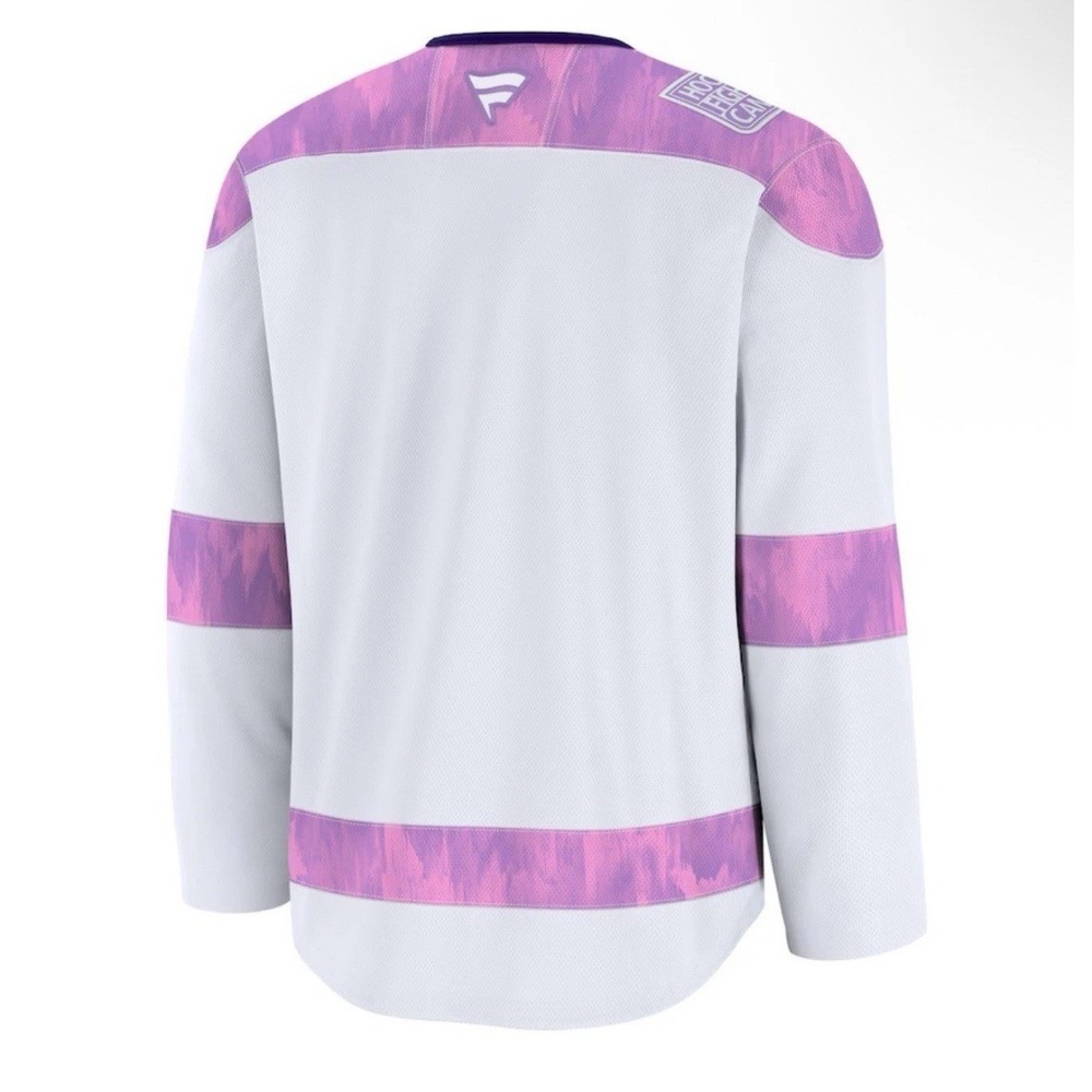 Calgary Flames Fanatics Hockey Fights Cancer Purple Jersey Men's Size 3XL New - Picture 3 of 4